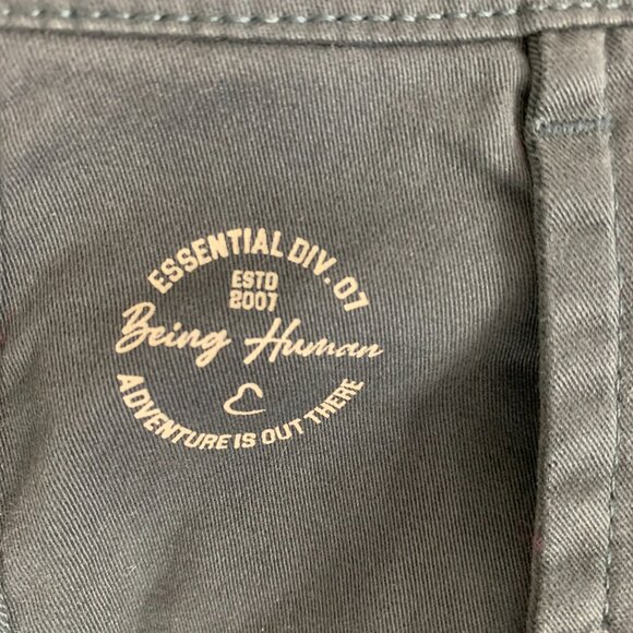 NWT Being Human Mens Charcoal Cargo Chinos - Picture 13 of 13